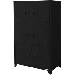 ML-Design Büroschrank mit drei Ebenen Magnetverschluss 75x40x120 cm Schwarz aus Stahl