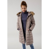 KANGAROOS Steppjacke KANGAROOS Gr. 46, grau (taupe (jacke aus nachhaltigem material)) Damen Jacken Lange