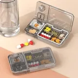 doepeBAE Travel pill Organizer, 3 in 1 Pillenbox,mit & Cutter und Schleifer,Feuchtigkeitsfester,für Medikamente,Vitamine & Lebertran BPA-Frei Tragbar für Zuhause und Reisen (Grau2)