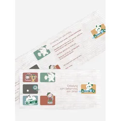 Einladungskarten Kindergeburtstag selbst gestalten mit Spruch und Fotos im Onlinedesigner bei Meine-Kartenmanufaktur.de