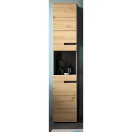 inn.furn Hochschrank 38 x 193 cm Grau/Eiche Artisan Holz