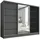 A&J MöbelLand Schiebetürenschrank AURELIA 2 200 x 215 x 60 cm Schwarz