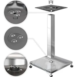 GGM Möbel PMD | Bistro Stehtisch Baumkante | B:T:H 60 x 60 x 110 cm | Eiche / Edelstahl | Quadratisch