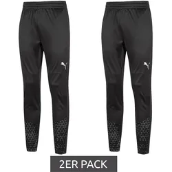 2er Pack PUMA teamCup Herren Jogging-Hose mit DryCell-Technologie Trainings-Hose grafischem Design Sport-Hose Fitness-Hose Sport-Ausrüstung 658369 03 Schwarz - XS