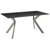 CASAVANTI Esstisch TAIGA 2 Glaskeramik grau/Edelstahl 160 x 90 cm - Tischplatte Keramik 3 mm mit gehärtetem Glas grau 8 mm - Vierfußgestell Edelstahl - Höhe 76 cm