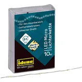 IDENA LED Micro Lichterkette 10 LED in Warmweiß, 6 Stunden Timer Funktion, batteriebetrieben, ca. 1,2 m lang, für Innen, zum Basteln, als Party Deko, Weihnachtsdeko, zur Hochzeit