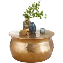 FineBuy Couchtisch Wohnzimmertisch Rund Sofatisch Hammerschlag Stubentisch