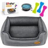 Lovpet Tierbett, Hundebett Hundekissen Hundekorb Chiller grau