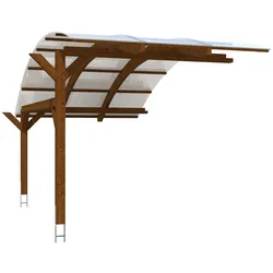 Einzelcarport SKANHOLZ "Schwaben Erweiterung", braun (nussbaum), B/H/T: 299cm x 263cm x 630cm, Carports, Erweiterung, 299 x 630 cm