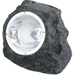 Solar LED Gartenstrahler Selbstaufladend Aussenleuchte Stein Design