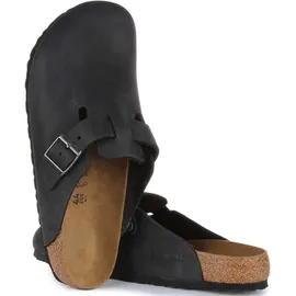 Birkenstock Boston Nubukleder geölt Damen schwarz 40 EU