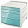 Esselte Organizer Schubladenbox Colour'Ice PS 4 Schubladen hellgrau/blau