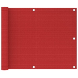 vidaXL Balkon-Sichtschutz Rot 75x300 cm HDPE