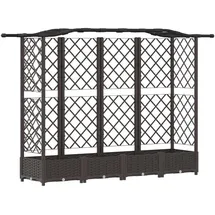 vidaXL Hochbeet mit Rankgitter und Dach 203,5 x 40 x 125 cm Braun