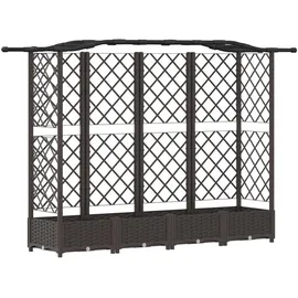 vidaXL Hochbeet mit Rankgitter und Dach 203,5 x 40 x 125 cm Braun