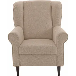 Ohrensessel INOSIGN "Asino", beige, B:80cm H:102cm T:86cm, Struktur (100% Polyester), Struktur/Blume (100% Polyester), Sessel, mit Federkern