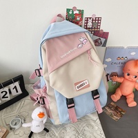 Nylon Frauen Rucksack Candy Wasserdichte Schultaschen für Teenager Mädchen Leinwand Rucksack Weibliche Rucksack Reisehandtasche