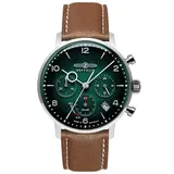 Zeppelin Herrenuhr Solar Chronograph LZ129 Hindenburg Braun/Grün