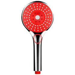 Handbrause ADOB "Maestral III", rot (chromfarben, rot), B:25cm T:2,8cm, Duschköpfe, mit 3 Funktionen