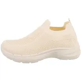 Ital-Design Low-Top Freizeit Sneaker Damen Beige 39