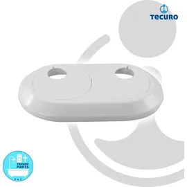 tecuro Doppel-Scharnierrosette - 16 mm, Rohrabstand einstellbar von 35 58 mm - weiß