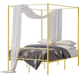 Vevor Himmelbettrahmen (Full Size), Metallhimmelbett mit minimalistischem Kopfteil & Himmelbett-Design, robuste Stahllattenstütze (rund), Stauraum...