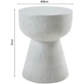 [en.casa] Beistelltisch, Oulvepijanse 51xØ40 cm Weiß