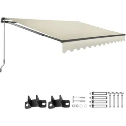 TECTAKE Gelenkarmmarkise Ornella mit Wandhalterungbeige