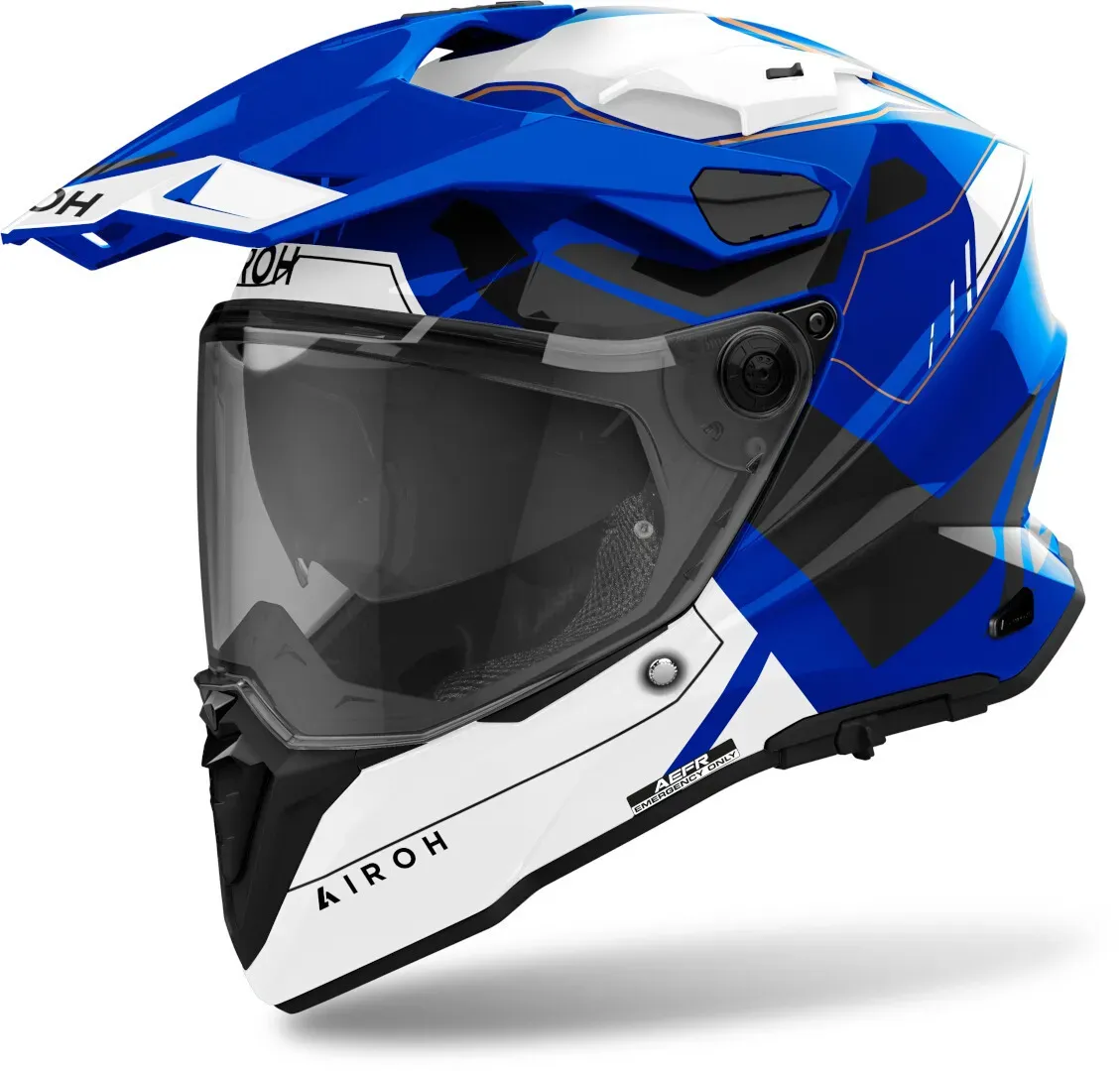 Airoh Commander 2 Reveal Motocross Helm, weiss-blau, Größe S für Männer