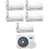 Midea - penta split inverter klimagerät breezeless+ serie 9+9+9+12 mit m5o-42fn8-q r-32 wi-fi integrated 9000+9000+9000+12000 - neu