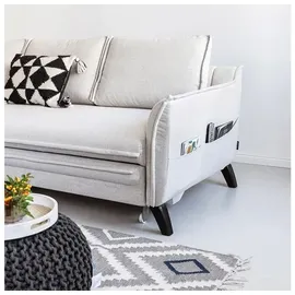 miuform Charming Charlie | Ecksofa mit Bettfunktion und Bettkasten L-Form Links | Beige | Sofa Schlafsofa Couch | Beige