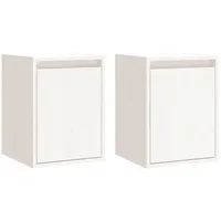 Furnicato Wandschränke 2 Stk. Weiß 30x30x40 cm Massivholz Kiefer,