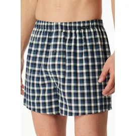 SCHIESSER Boxershorts kariert blau/silber S 2er Pack
