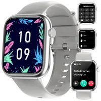Smartwatch mit Telefonfunktion,Smartwatch für Damen Herren 1.83'' HD Screen Fitnessuhr mit SpO2-Überwachung Pulsuhr Schlafmonitor Schrittzähler Uhr 110+ Trainingsmodi für Android iOS (2 Bänder)
