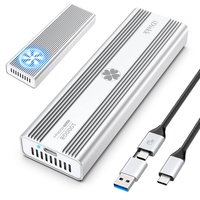 iDiskk 40Gbps Thunderbolt NVMe Gehäuse, Aluminium Externes M.2 NVMe SSD Gehäuse für Thunderbolt 3/4, USB4/3.2/3.1/3.0 Gerät, Unterstützt Größe 2280 M&B+M-Key PCIe, Bis zu 2800MB/s, Eingebauter Lüfter