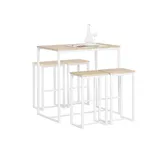 SoBuy Bartisch 100 x 60 x 96 cm Natur/Weiß