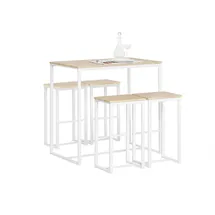 SoBuy Bartisch 100 x 60 x 96 cm Natur/Weiß