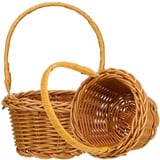 YARNOW 2 Stücke Rattan Korb Geflochtener Blumenkorb Obstkorb Osterkorb Mini Weidenkorb Bügelkorb Streukorb Henkelkorb Eierkorb Blumenkinder Körbchen Miniatur Ornamente Landhaus Deko