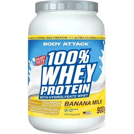 Body Attack 100% Whey Protein Banane Milch Pulver 900 g