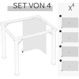 Outsunny Seitenwände für 3x4 m Pavillon 4 Stück Beige 3 x 4 m