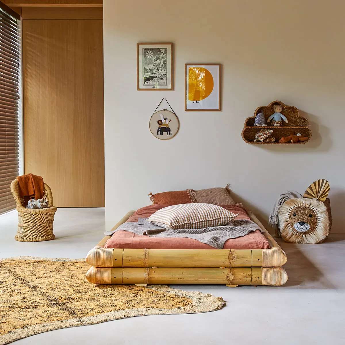 Kinder-Futonbett aus Bambus 90 x 190 cm