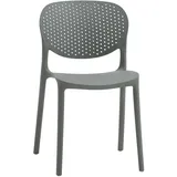 KONTE.DESIGN Set mit 4 Stühlen MAIORCA aus Polypropylen, grau, stapelbar