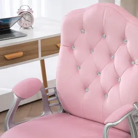 Homcom Bürostuhl Samt Rosa