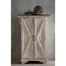 Massivmoebel24 Schrank Mango / Akazie 90 x 45 x 135 cm Weiß