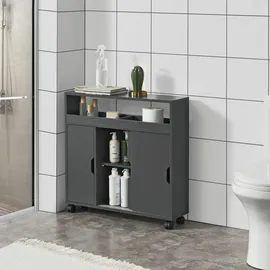 [en.casa] Lumijoki Badezimmerschrank 70 x 71 x 20 cm Dunkelgrau