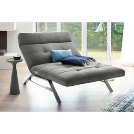 KAWOLA Relaxliege AMERIVA Polyester 120 x 110 x 158 cm Silber mit Kissen und Kopfteil