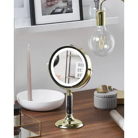 Beliani Kosmetikspiegel LED BAIXAS Gold,