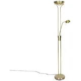Moderne Stehleuchte Messing Mit Leselampe Inkl. Led Dim To Warm - Diva