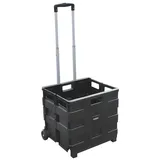 VISO Klappbare Kiste mit Teleskopgriff schwarz, 42x38x40 cm