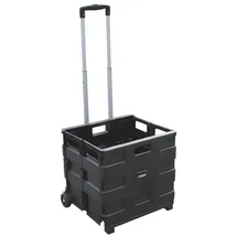 VISO Klappbare Kiste mit Teleskopgriff schwarz, 42x38x40 cm